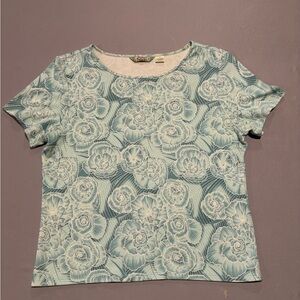 Tommy Bahama Light Blue Floral Short Sleeve Top